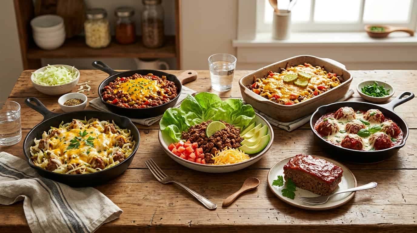 Budget Friendly Low Carb Ground Meat Dinners