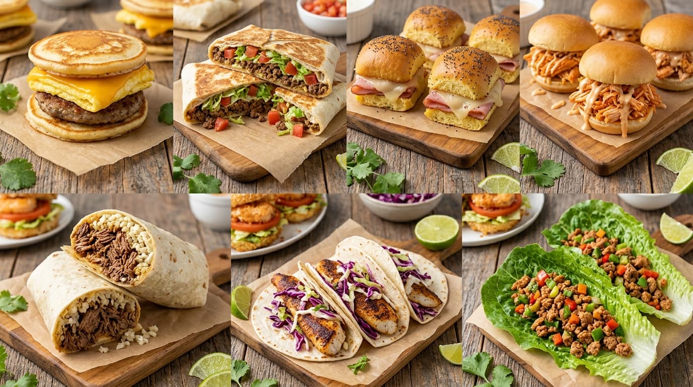 keto handheld meals collage